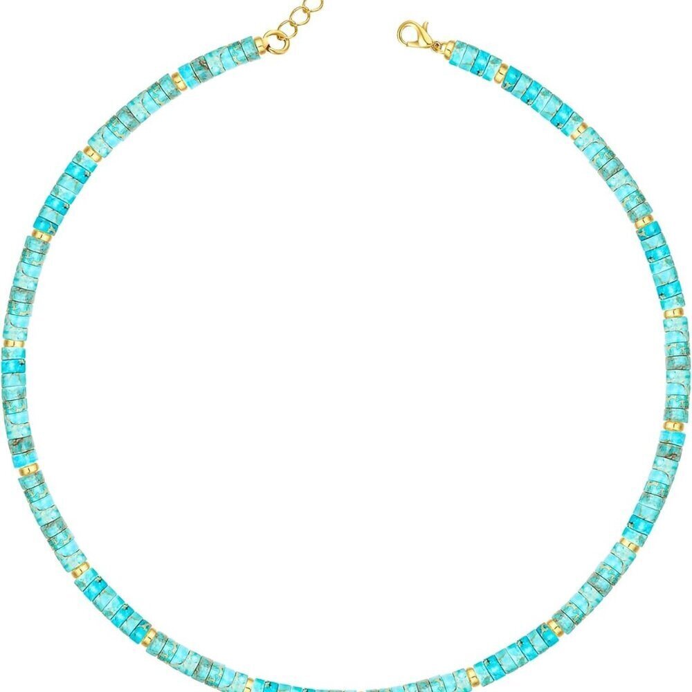 Heishi Style Gemstones Natural Pearls Beaded Choker Necklace for Women
